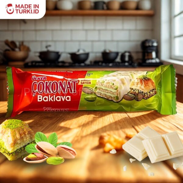 Ulker Cokonat Baklava 30 gr - Cokelat Bar Putih Baklava Pistachio Turki