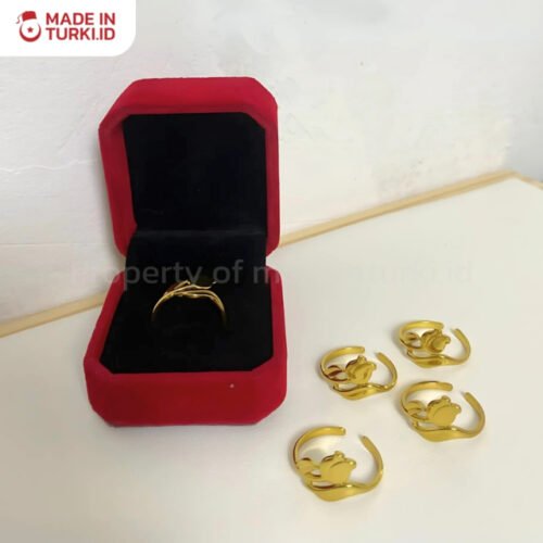 Flower Stainless Steel Rings For Women Gold Plated Waterproof Finger Ring - Cincin Bunga Stainless Steel Wanita Warna Gold Turki