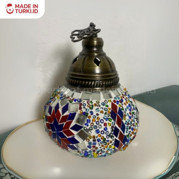 Colorful Pendant Hanging Lamp Glass Turkish Living Room White - Lampu Warna Hiasan Putih Turki