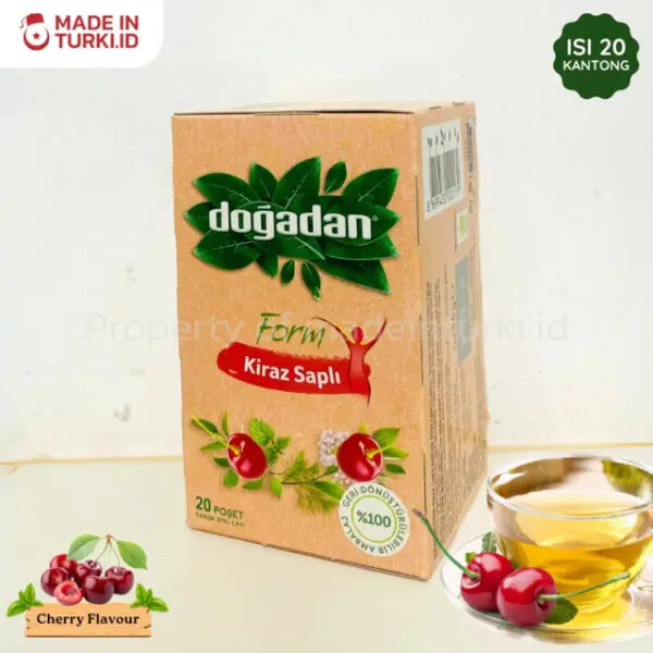 Dogadan Form Kiraz Sapli 20 Tea Bags - Dogadan Teh Aroma Buah Ceri 20 Kantong Asli Turki