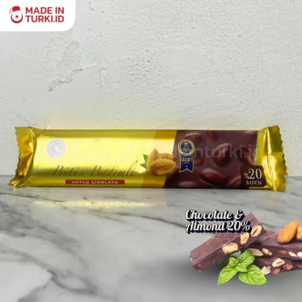 Cikolata Vince Butun Bademli Sutlu Cikolata 80gr - Cikolata Vince Cokelat Almond 80gr Turki
