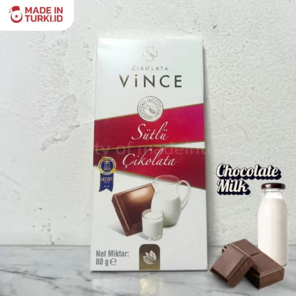Cikolata Vince Sultu Cikolata 80gr - Cikolata Vince Cokelat Susu 80gr Turki