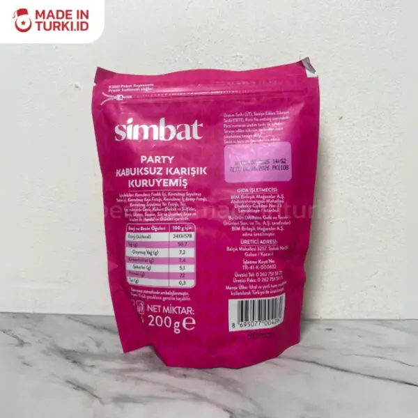 Simbat Party Kabuksuz Karisik Kuruyemis 200gr - Simbat Snack Kacang Kacangan 200gr Turki