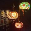 Colorful Pendant Hanging Lamp Glass Turkish Living Room White - Lampu Warna Hiasan Putih Turki