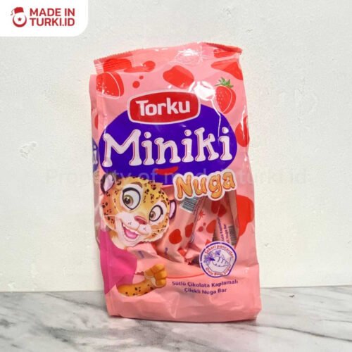 Torku Miniki Nuga Cilekli 240gr - Torku Permen Nougat Bar Strawberry Mini Turki