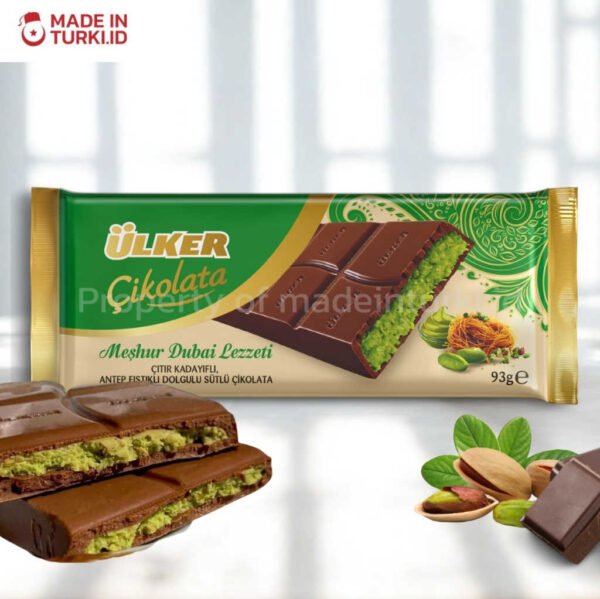 Ulker Cikolata Meshur Dubai Lezzeti 93gr - Ulker Cokelat Dubai Pistachio Turki