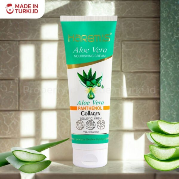 Harems Aloe Vera Nourishing Cream Aloe Vera Panthenol 250ml - Harems Krim Lidah Buaya Turki