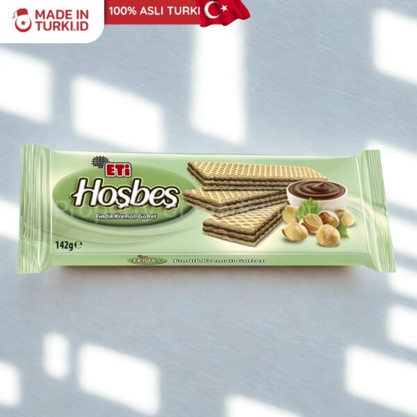 Eti Hosbes Findik Kremali Gofret 142gr - Eti Wafer Krim Cokelat Hazelnut Turki