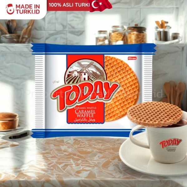 Elvan Today Karamel Waffle 40gr - Elvan Waffle Karamel Turki