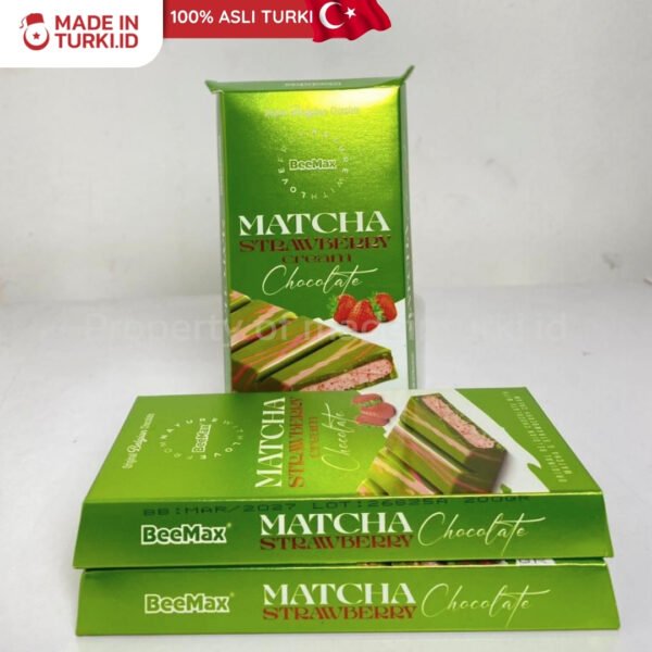 Beemax Matcha Strawberry Cream Chocolate 200gr – Beemax Cokelat Matcha Krim Stoberi Turki