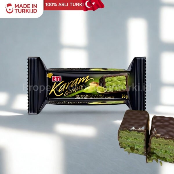 Eti Karam Gurme Antep Fistikli Kremali Gofret 50gr - Eti Wafer Cokelat Pistachio Turki