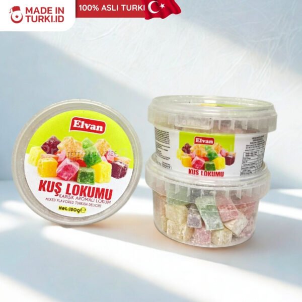 Elvan Kus Lokumu Karisik Aromali Lokum 150gr - Elvan Manisan Dodol Permen Rasa Mix Turki