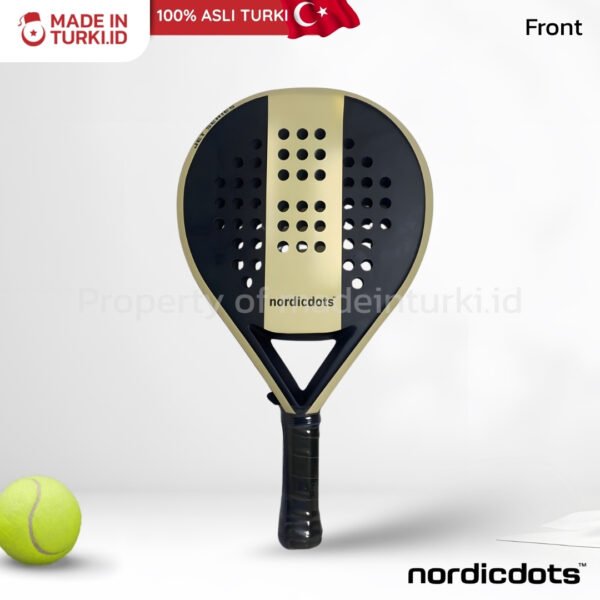 Nordicdots Jet Series Padel Racket Black Gold – Raket Padel Nordicdots Jet Series Hitam Emas