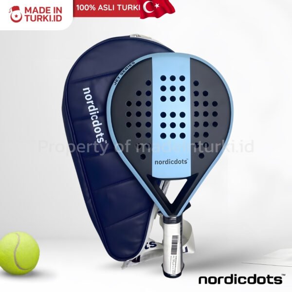 Nordicdots Jet Series Padel Racket Black Blue – Raket Padel Nordicdots Jet Series Hitam Biru