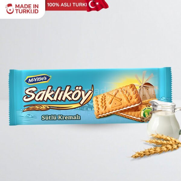 223 Ulker Saklikoy Sutlu Kremali 100 gr - Ulker Biskuit Krim Susu Turki