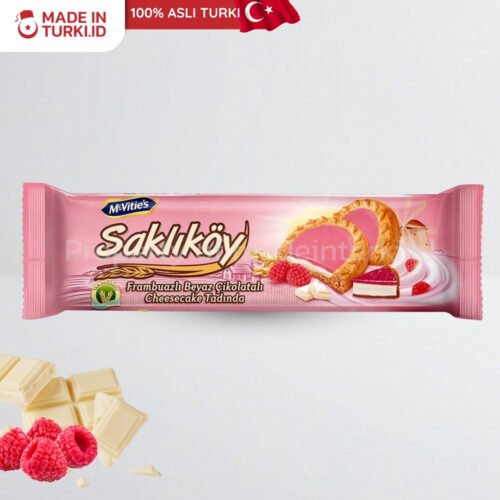 Ulker Saklikoy Frambuazli Beyaz Cikolatali Cheesecake Tadinda 100 gr - Ulker Biskuit Krim Cheesecake Berry Susu Turki