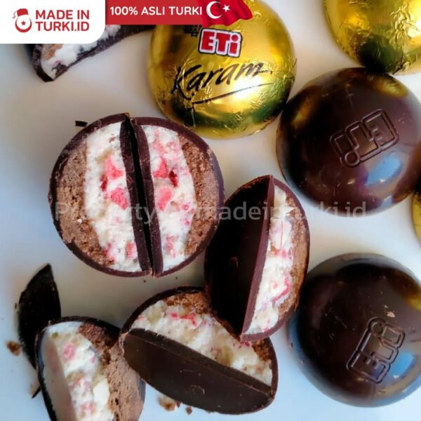 Eti Karam Bitter Magnolia Tadinda Bitter Cikolata Kapli, Biskuvili, Cilekli Krema 300gr – Eti Cokelat Isi Biskuit Cream Vanilla Stoberi Pack Asli Turki