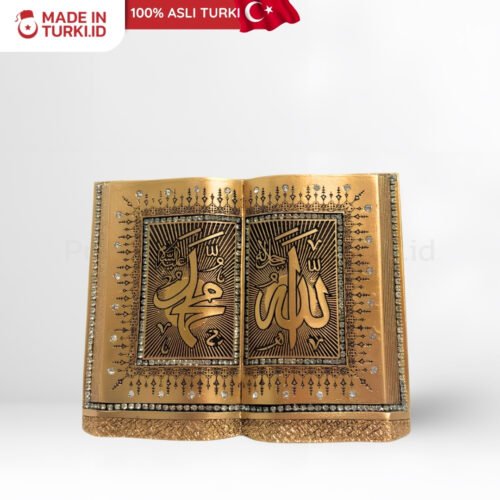 Figure Mini Kitap Allah Lafzi B-508 - Allah Muhammad Buku Emas Asli Turki