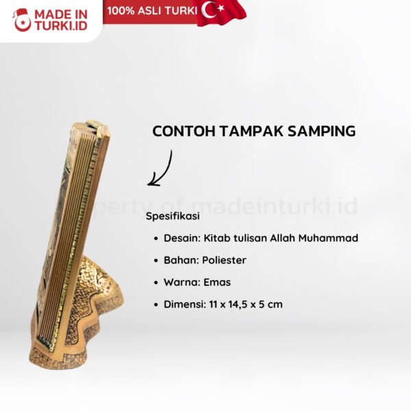 Figure Mini Kitap Allah Lafzi B-508 - Allah Muhammad Buku Emas Asli Turki