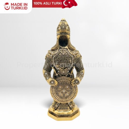 Figure Yeni Kalkanli Buyuk Boy Zirh Altin B-740 - Hiasan Prajurit Ottoman Emas Asli Turki