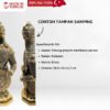 B-740 Altin - 2 Figure Yeni Kalkanli Buyuk Boy Zirh Altin B-740 - Hiasan Prajurit Ottoman Emas Asli Turki